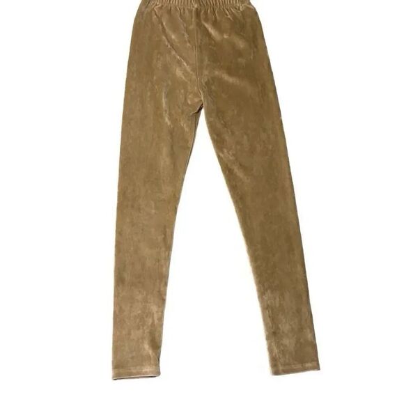 Size medium camel colored velour leggings. Unknown brand. - Picture 2 of 3